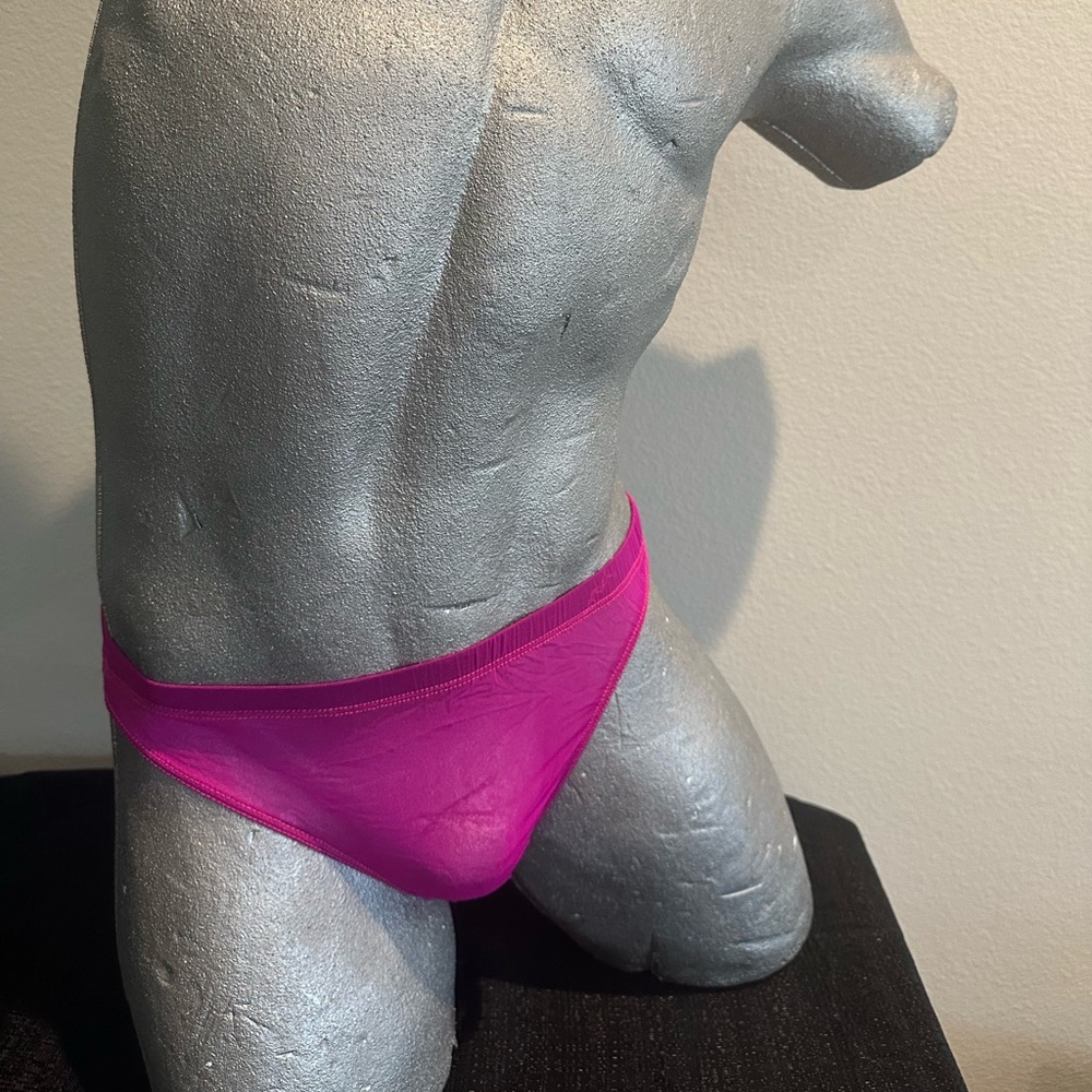 See Thru Sheer Bikini Brief  #245 -Fuschia - Picture 2 of 7